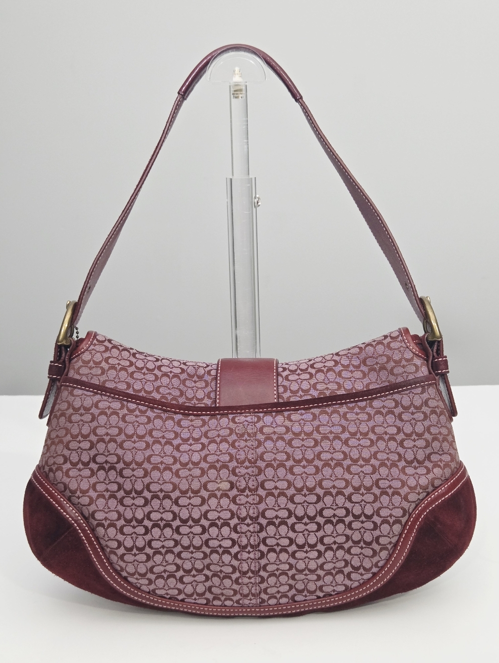 EXCELLENT VINTAGE COACH Y2K MINI SIGNATURE SOHO BUCKLE FLAP SHOULDER BAG 6808 - Picture 6 of 9
